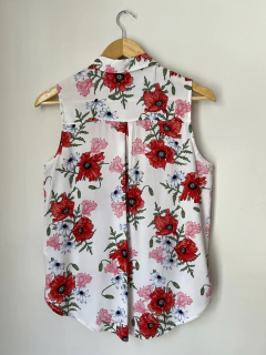 2387 Camisa H&M Blanco/Rojo T.1 - cazabreva
