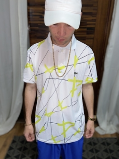 POLO LACOSTE SPORT GEOMETRIC BRANCO 