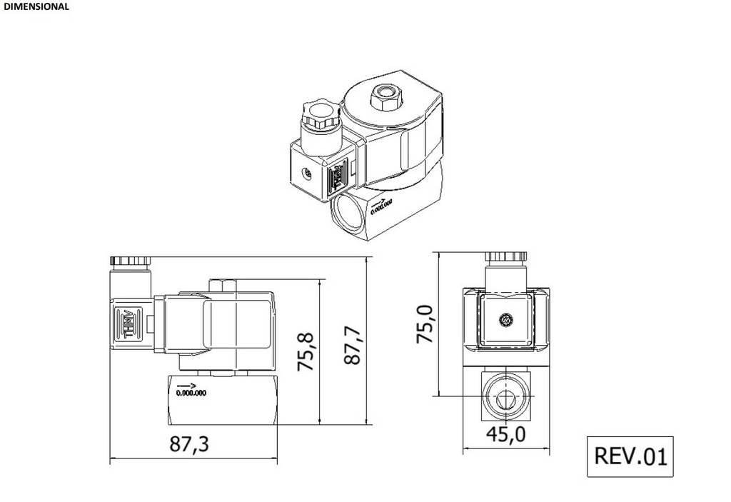 Válvula solenoide 13256 2 vias N.F. rosca 1/2