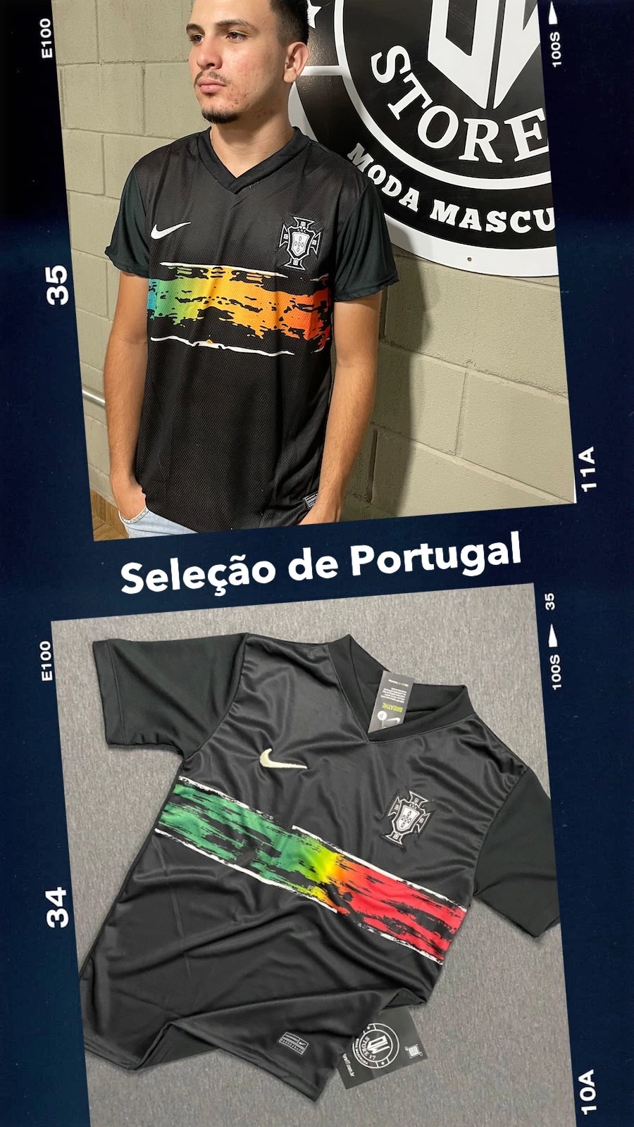 Camisa Seleção de Portugal Preta - Dw Store 17