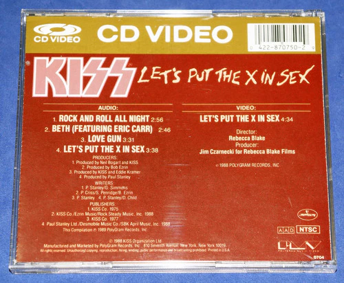 Kiss - Let's Put The X In Sex - Cd Video - 1989 - Uk / Usa