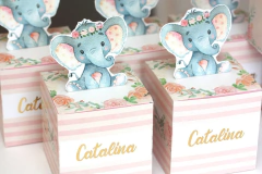 Cajas para eventos/golosinas con Hot stamping metalizados (7x7 cm) x 15 U.