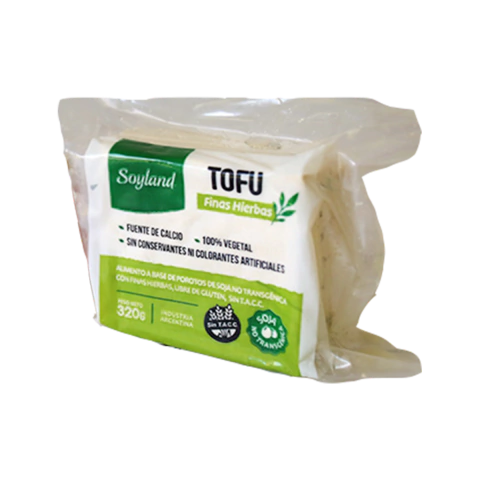 Tofu orgánico, con finas hierbas, Soyland. 320 gr.
