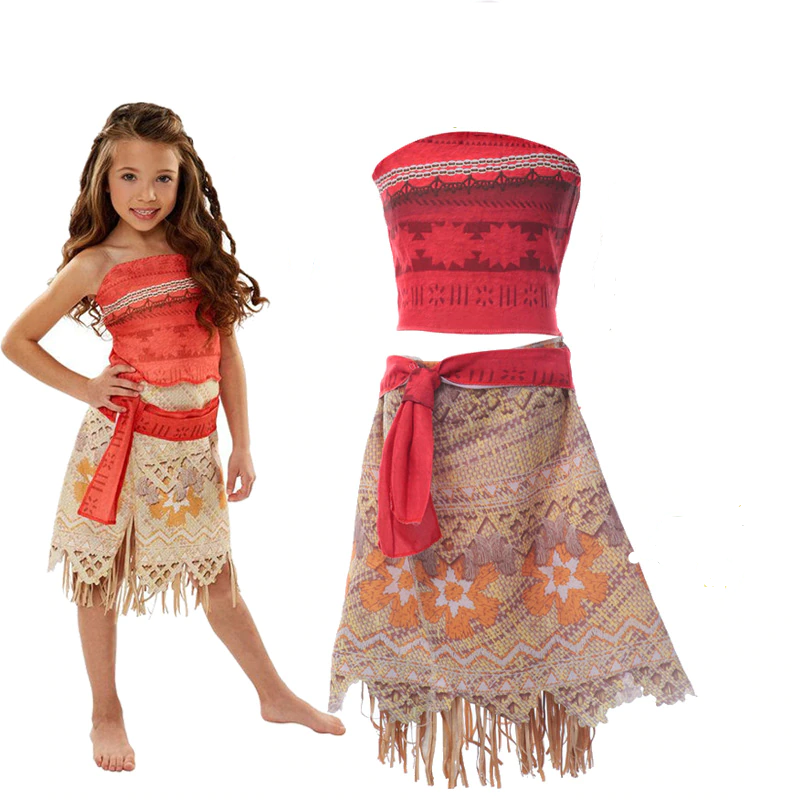 Vestido moana 1 2 4 6 anos infantil