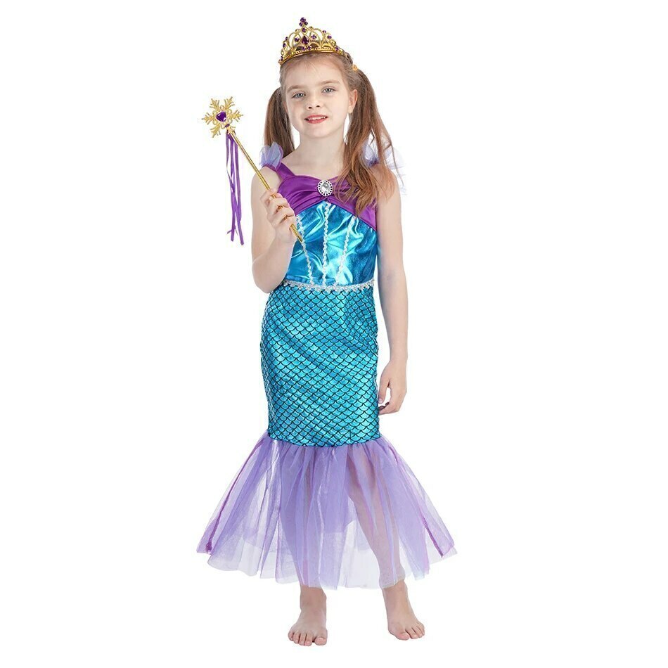 Vestido Fantasia Adulto Cosplay Halloween Sereia Ariel