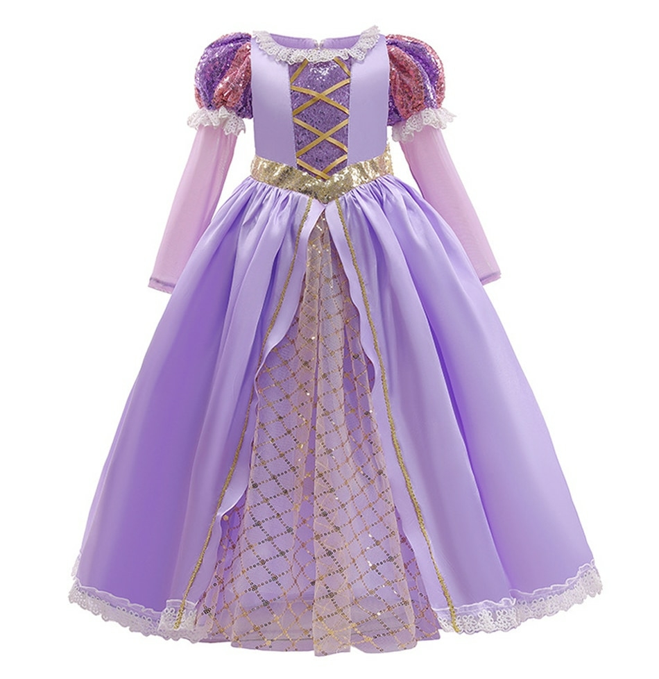 Vestido Infantil Princesa Rapunzel