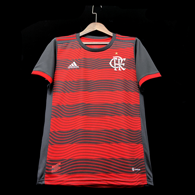 Camisa Flamengo I 22/23 - Masculina Torcedor - Vermelha e Preta