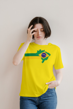 Camiseta Faixa Verde Amarela - Feminina