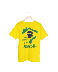 Camiseta Feminina Baby Look "Meu Partido É O Brasil" - Amarela - comprar online