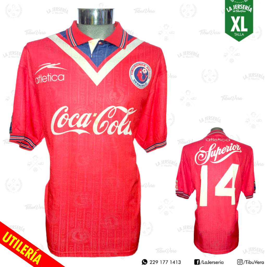 Maillot Domicile Tiburones Rojos Veracruz 1998-1999 - Atletica Taille L Rouge