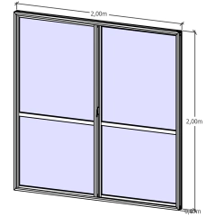 ventana corrediza simple vidrio entero 2.00x2.00 en internet