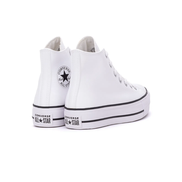 Tênis Converse All Star Chuck Taylor Hi Plataforma Couro - Branco