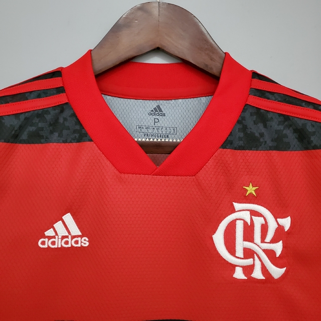 Camisa Flamengo I 21/22 Torcedor Adidas Feminina - Preta e Vermelha