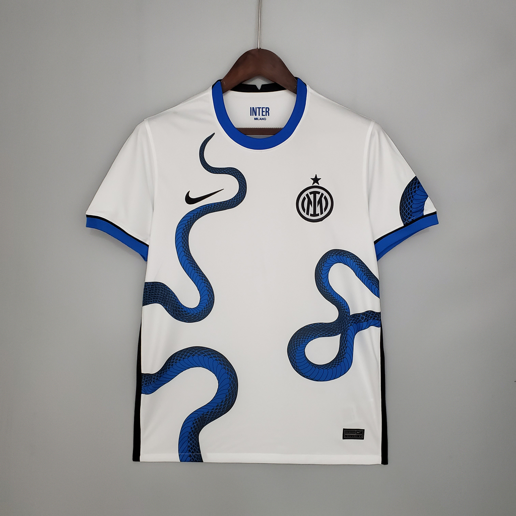 Camisa Inter de Milão II 21/22 Torcedor Nike - Branca e Azul