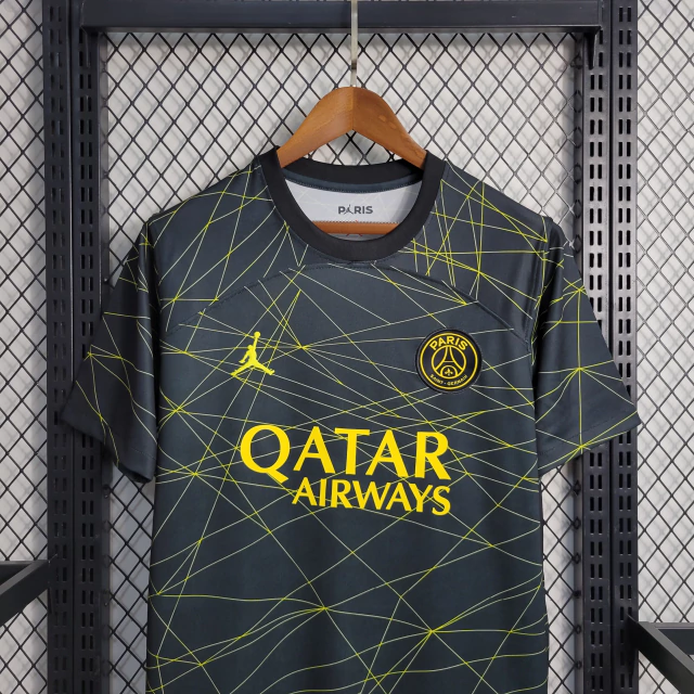Camisa PSG IV 23/24 Torcedor Nike - Preta e Amarela