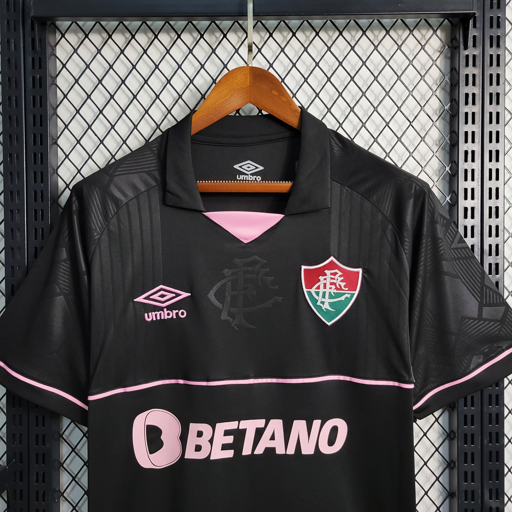 Camisa Fluminense Goleiro 23/24 Torcedor Umbro - Preta e Rosa