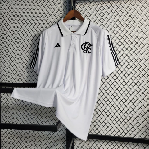 Camisa Polo Flamengo Treino 23/24 Adidas - Branca