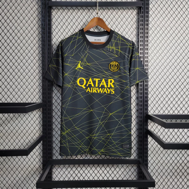 Camisa PSG IV 23/24 Torcedor Nike - Preta e Amarela