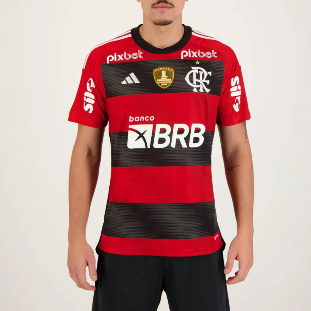 Camisa Flamengo I 20/21 Versão Torcedor Brasileirão + Patchs +