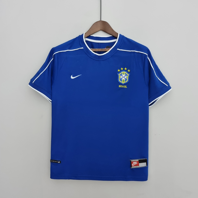 Camisa Brasil Retrô II 1998 -Azul por R$ 189,90 - Frete Grátis