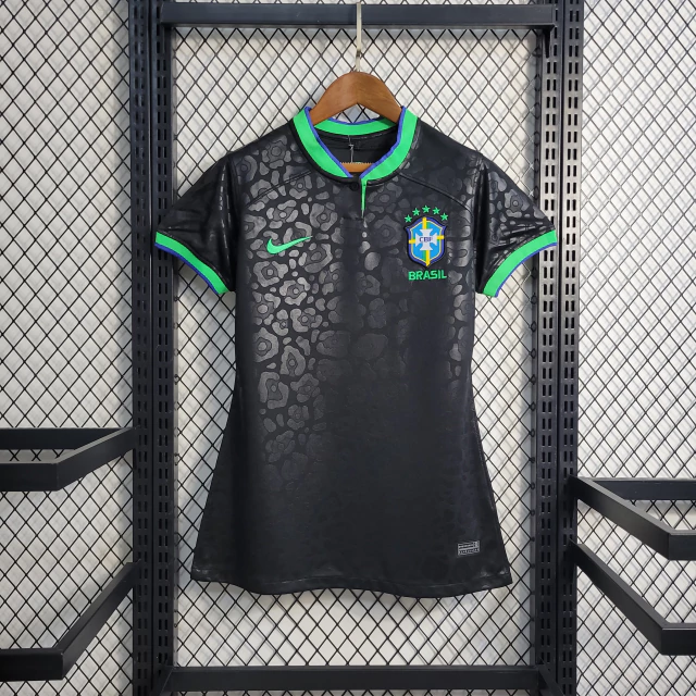 Camisa Brasil Black 22/23 Torcedor Nike Feminina - Preto