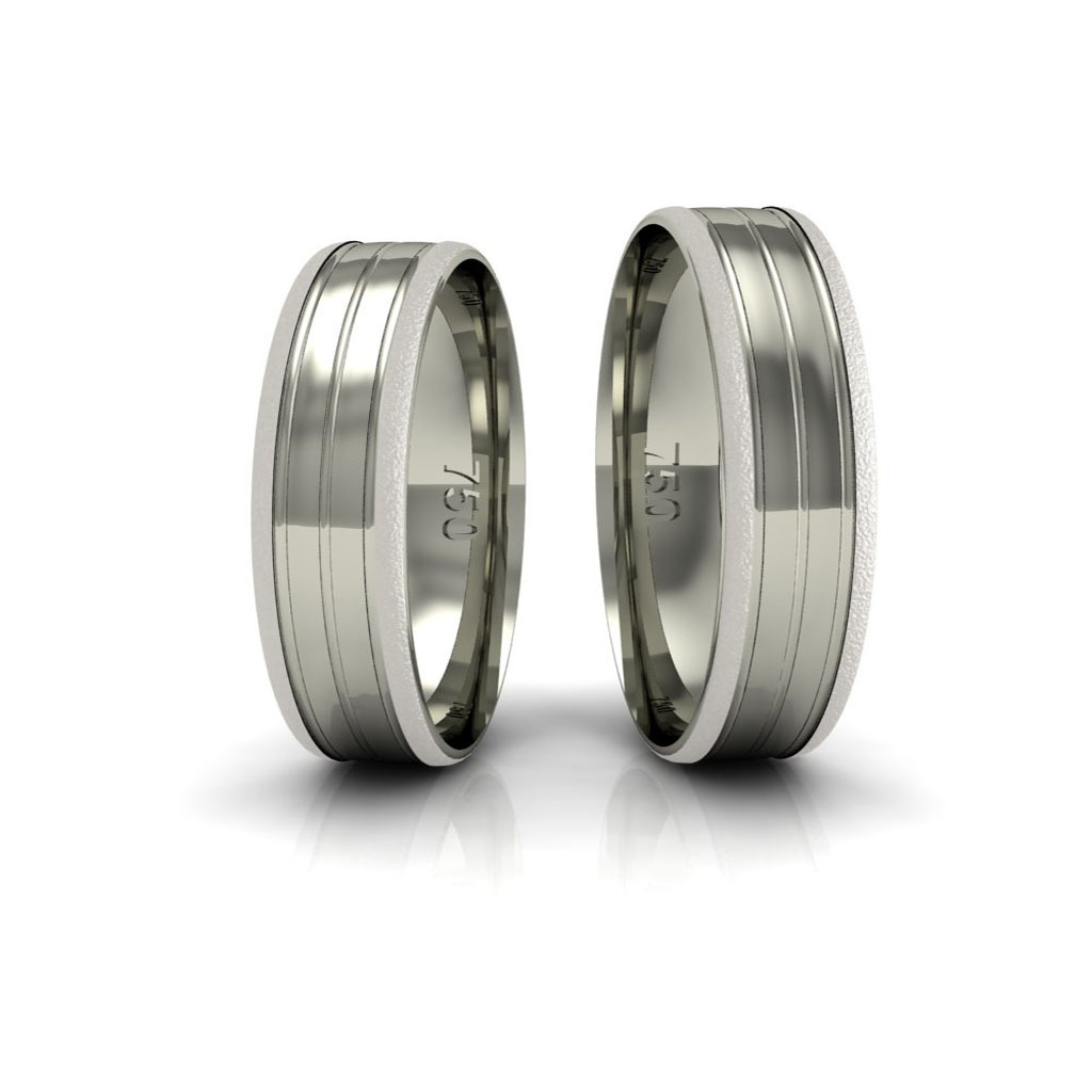 Alianças de Casamento em Ouro Branco 18k Abaulada Anatômica 5mm