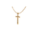Pingente Crucifixo Ouro Amarelo 18k e Diamantes Negros - comprar online