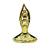 Escultura Yoga Porcelana Dourado - Mãos Acima Cabeça 19cm