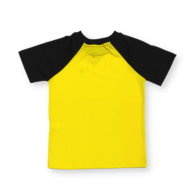 Camiseta Infantil Raglan Amarela e Preta