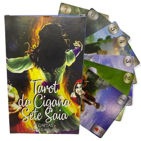 Baralho Tarot da Cigana Sete Saia com 36 cartas - com manual explicativo