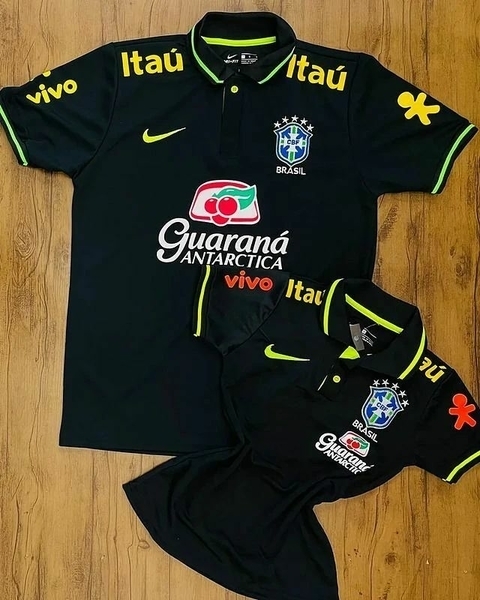 Kit Casal Camisa Seleção Brasileira C/ Patrocínio Guaraná Preta