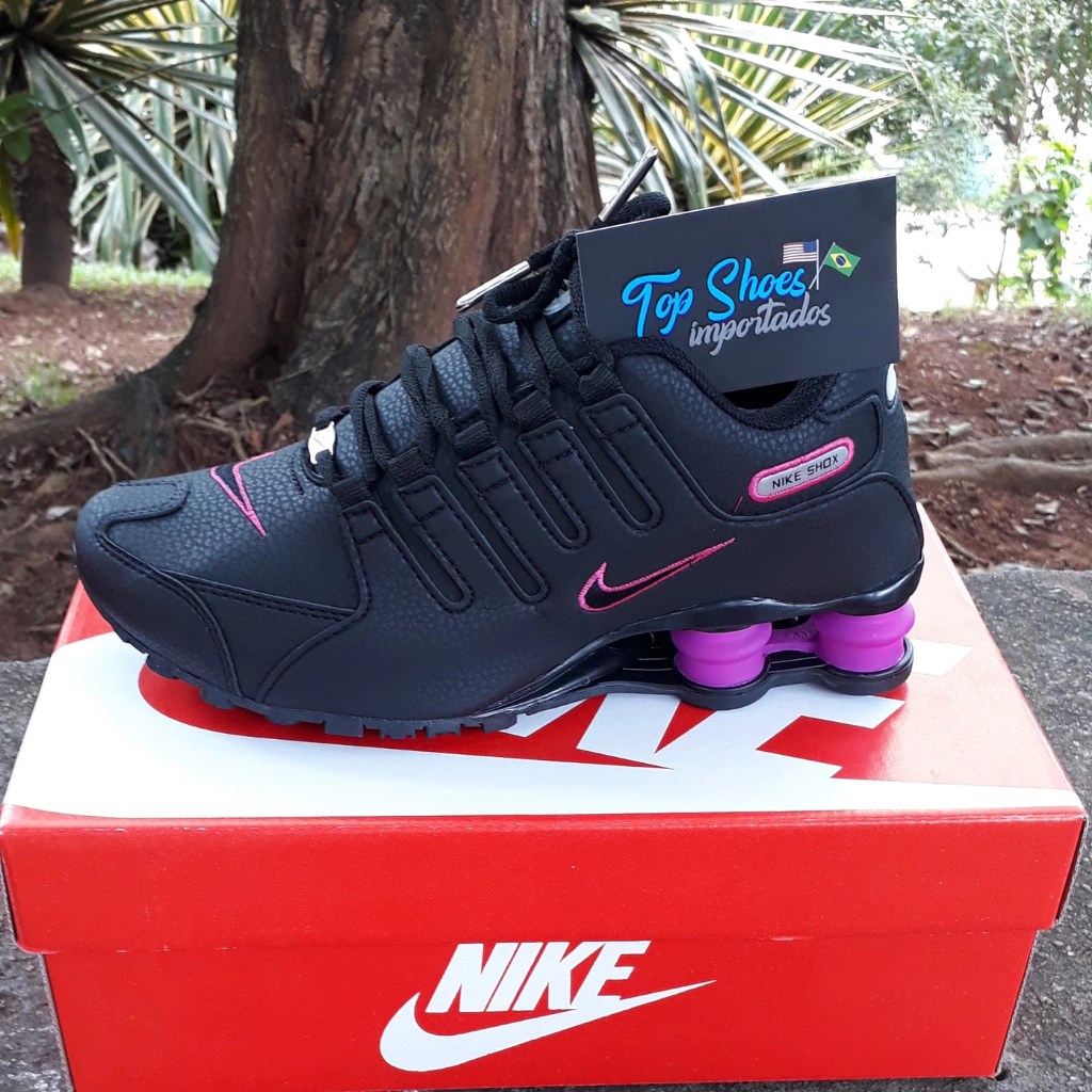 Tênis Nike Shox NZ 4 Molas Feminino Preto c/ Rosa