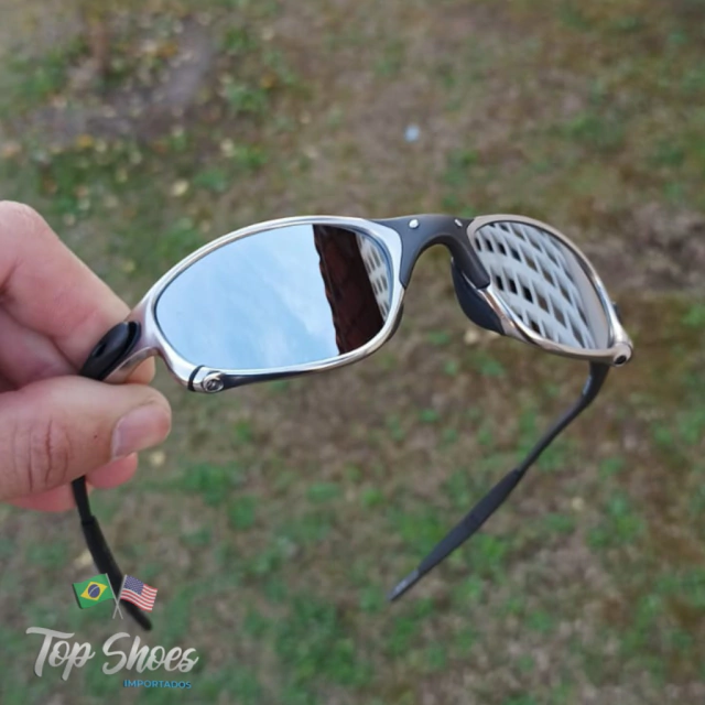 Óculos Oakley Double-x Armação Cinza c/ Cromado Lente Espelhada