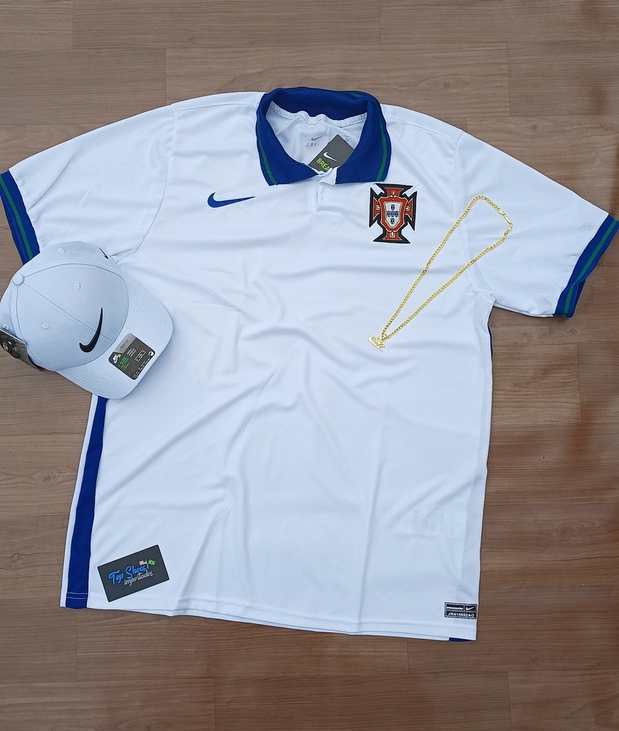 Kit Camisa Polo Nova Seleção Portugal Branca