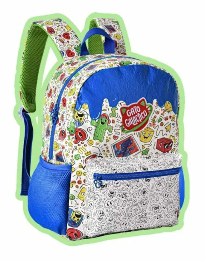 Mochila De Costas Escolar Infantil Gato Galáctico r - GATO GALÁCTICO