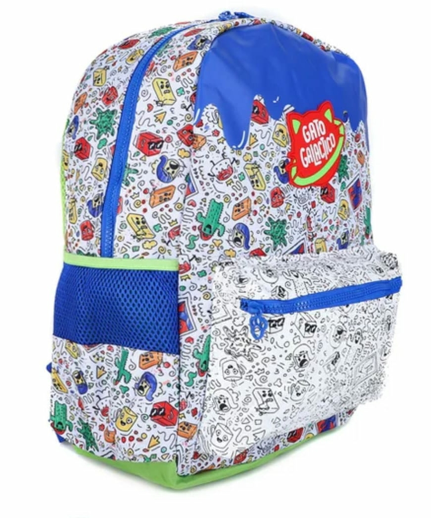 Mochila De Costas Escolar Infantil Gato Galáctico r - GATO GALÁCTICO