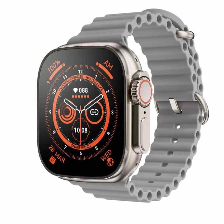 Smartwatch Ultra8 Série 8 Esportivo NFC, 45mm, Prata