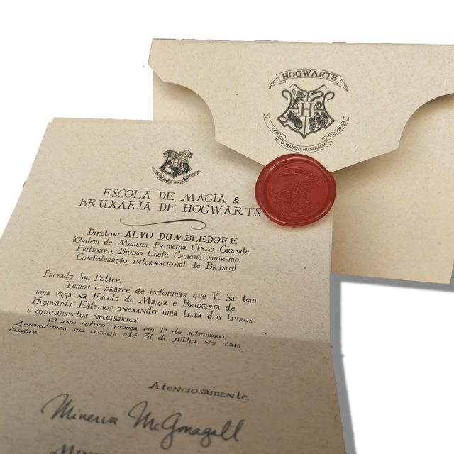 Kit Harry Potter: Carta Personalizada Hogwarts & Colar Relíquias da Morte