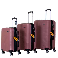 SET DE VALIJAS X 3 FIBRA ABS CON DOBLE CIERRE - tienda online