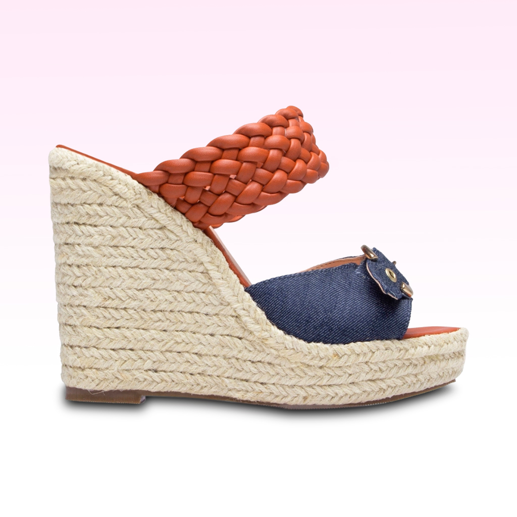 Anabela Mixed Tecido Preto Original - CM375 | Etiqueta Única