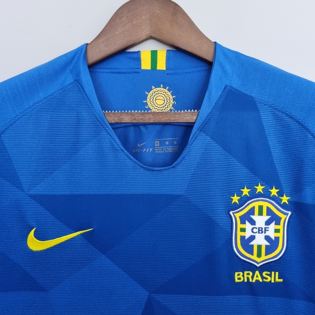 Camisa Seleção Brasil Away Retrô 2018 Torcedor Nike Masculina - Azul