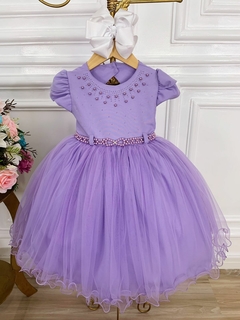 Vestido Lilás Luxo/ Vestido Princesa Sophia/ Tam 3