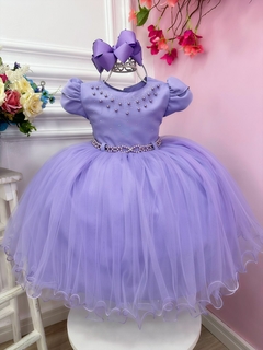 Vestido Lilás Luxo/ Vestido Princesa Sophia/ Tam 3