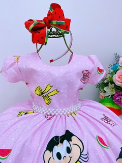 Vestido Infantil de Festa - Princesa Laço Rosa