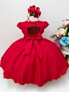 Vestido Infantil Vermelho com Aplique de Borboletas na internet