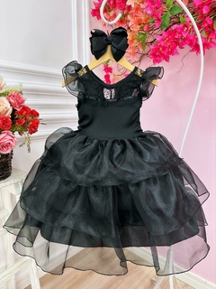 Vestido de Renda Bebê Princesa Babados Lacinhos no Ombro