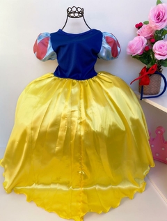 Imagem do Vestido Infantil Fantasia Branca de Neve Amarelo com Capa