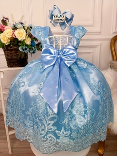 Vestido Azul Cinderela Infantil