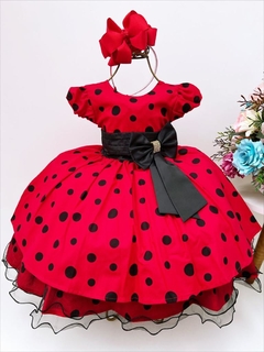 Vestido Infantil Fantasia Luxo Joaninha - Ladybug