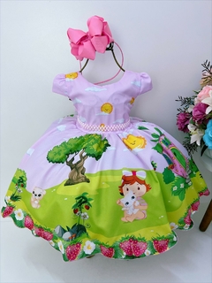 Vestido Infantil de Festa Rosa Bebê Luxo Princesa